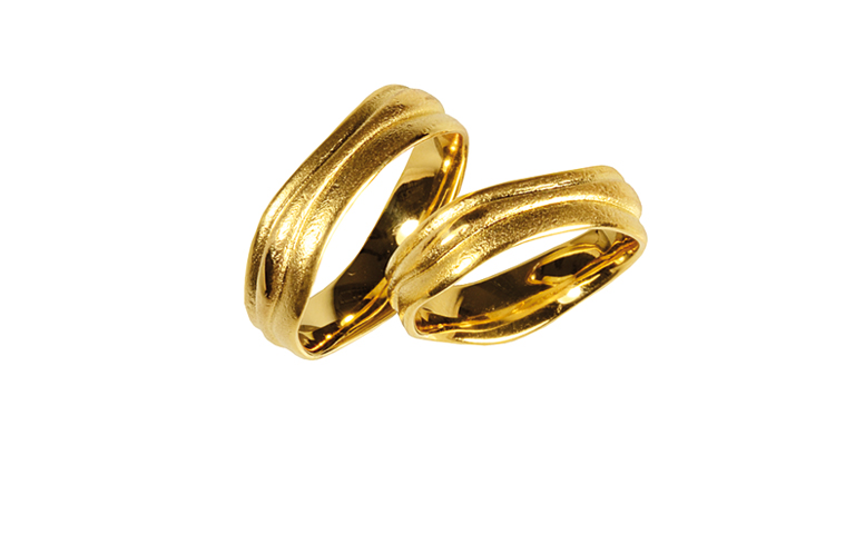 05225+05226-wedding rings, gold 750